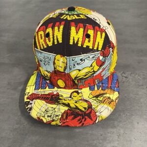 Marvel Comics Hat Iron Man Captain America All Over Print S/M Fitted Trucker Cap
